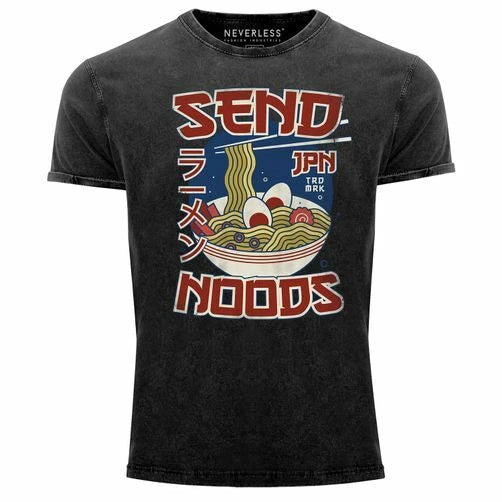 Mens Vintage Shirt Japan Ramen Noodle Soup Funny Sayings Parody Meme