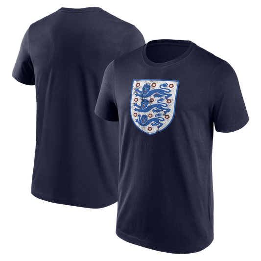 Men's  Navy England National Team Distressed Retro Logo T-Shirt