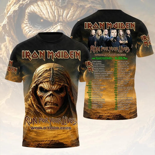Maiden 2026 World Tour 3D Apparel Tshirt