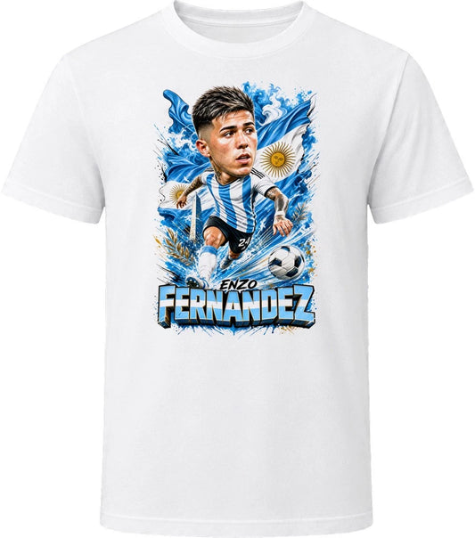 Enzo Fernandez Argentina Soccer Caricature 2026 World Cup T Shirt