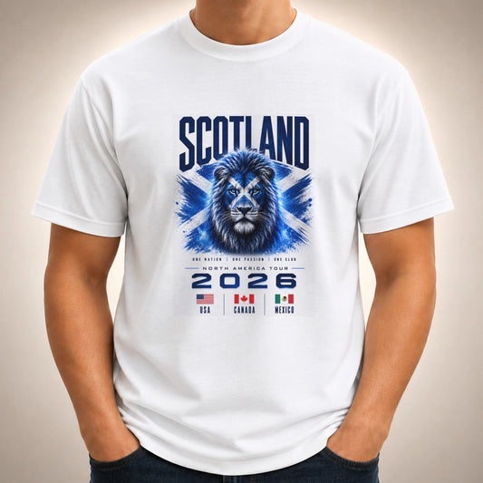 Scotland t shirt football fan flag Scottish top supporters 2026 Lion tee gift
