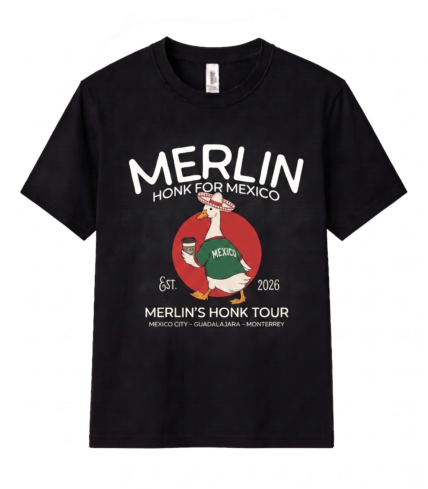 Merlin Mexico Duck Unisex T Shirt Funny Goose Honk For Mexico Fan Club Viral Tee