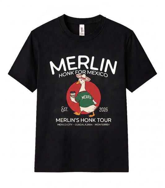 Merlin Mexico Duck Unisex T Shirt Funny Goose Honk For Mexico Fan Club Viral Tee