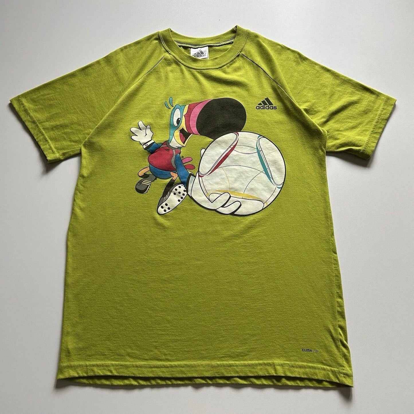 Vintage Y2K Adidas T Shirt Size Large Soccer Froot Loops Toucan Sam Cereal Promo
