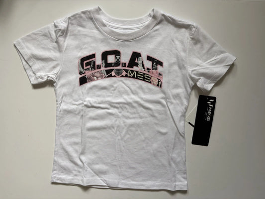 Soccer -Messi GOAT Logo White T-Shirt 4 New# With Tags World Cup