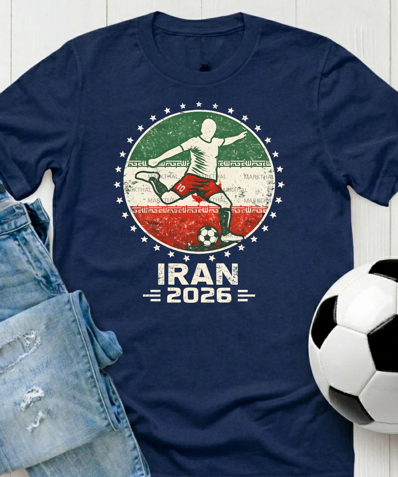 Iran 2026 World Soccer TShirt Futbol Shirt Iranian Flag Tee Gildan Unisex