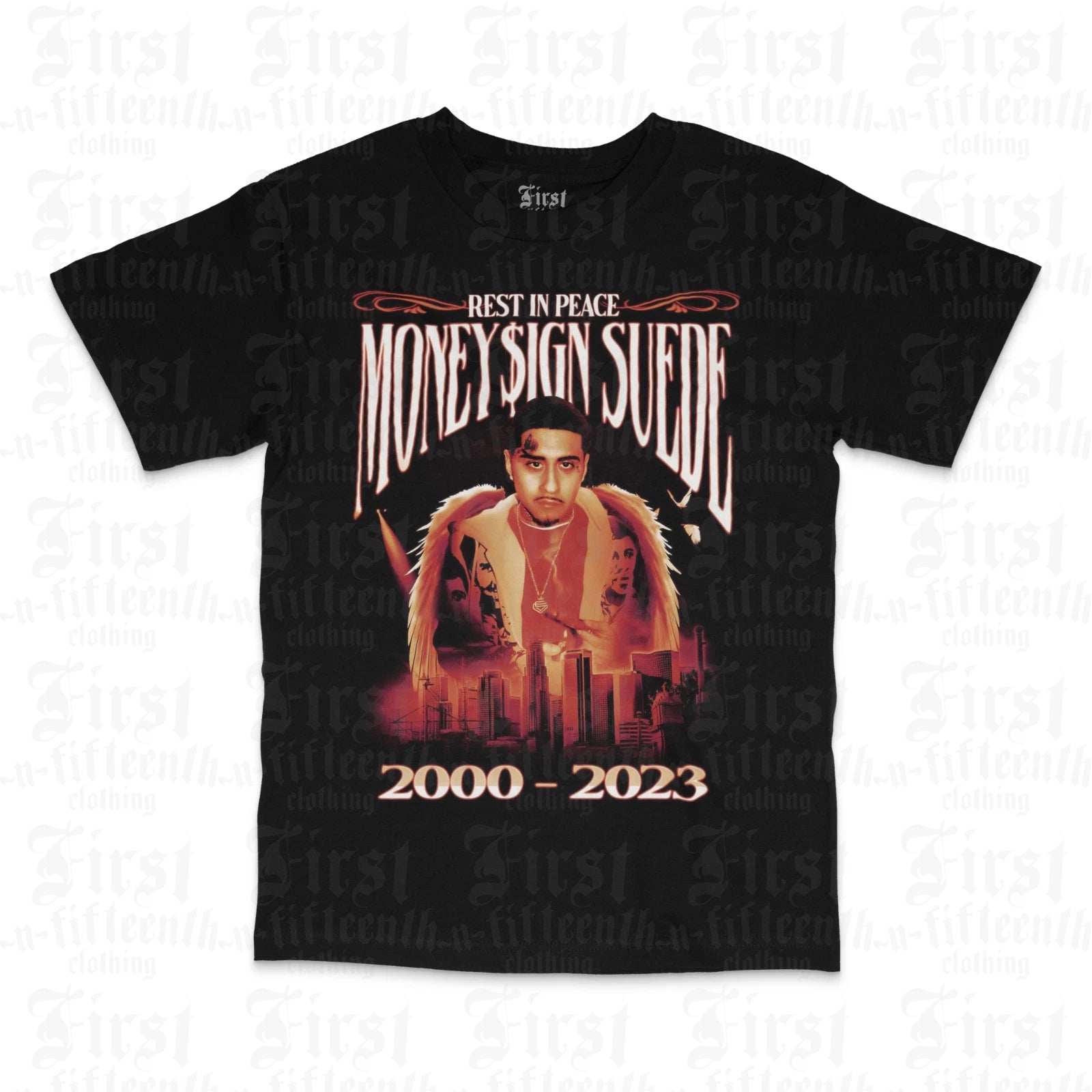 🔥Money $ign Suede Sign Rest In Peace T-Shirt - Sizes S-3XL 🚚FREE SHIPPING