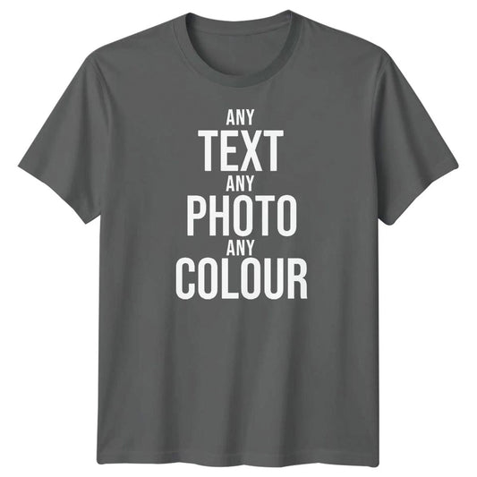 Personalised T-Shirt Custom Photo Logo TexT-Shirt Printed Stag Do Hen Party Tee