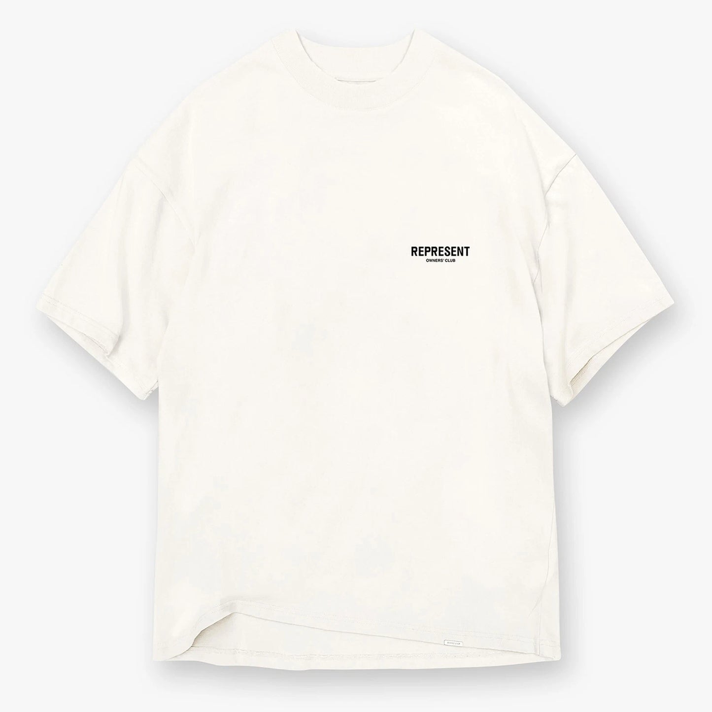 REPRESENT Owners Club Oversized Fit T-Shirt Mens XS Flat White Crewneck Pullover