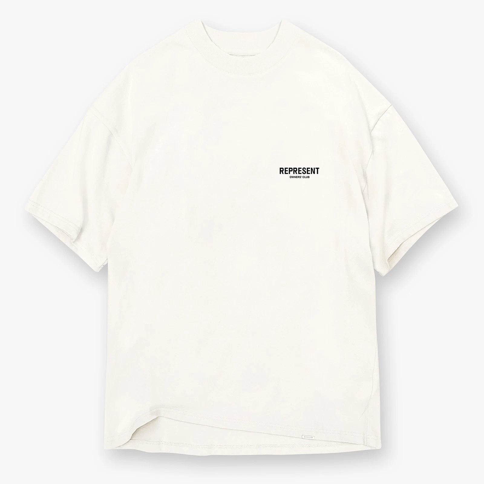 REPRESENT Owners Club Oversized Fit T-Shirt Mens XS Flat White Crewneck Pullover