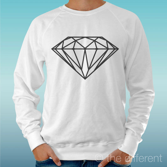 Felpa Man Light Sweater White " Diamond Draw " Road To Happiness