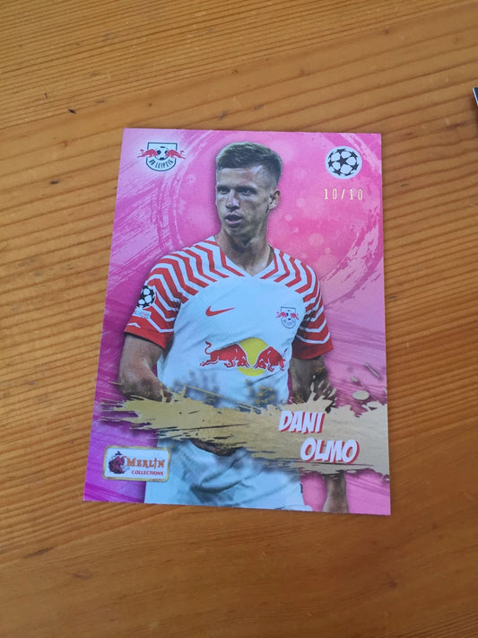 2023-24 Topps Merlin Heirtage Dani Olmo RB Leipzig Barcelona Red 10/10 ≈ 1/1