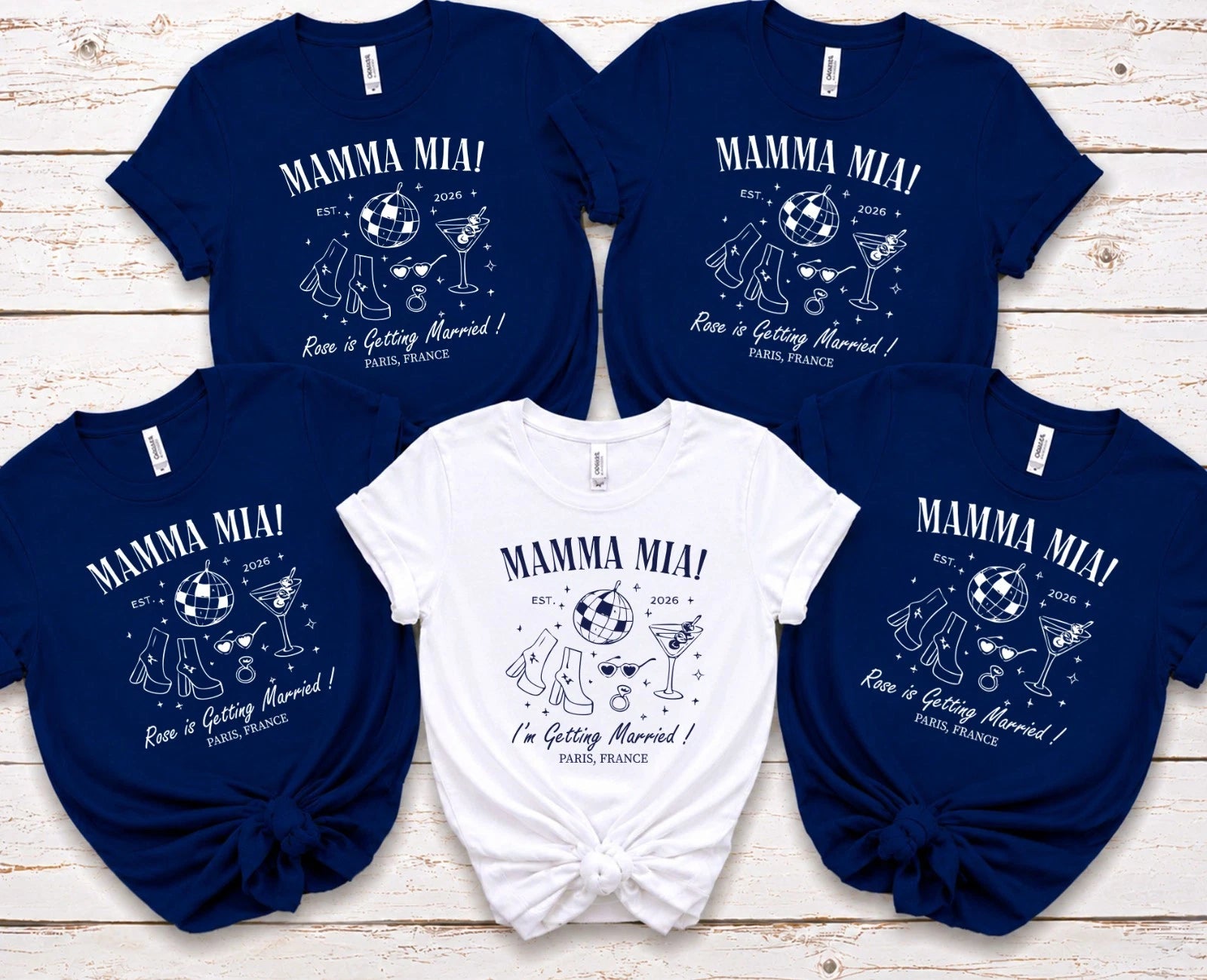 Custom Personalised Hen Party T shirts Team Bride Bride Tribe Disco Mamma Mia