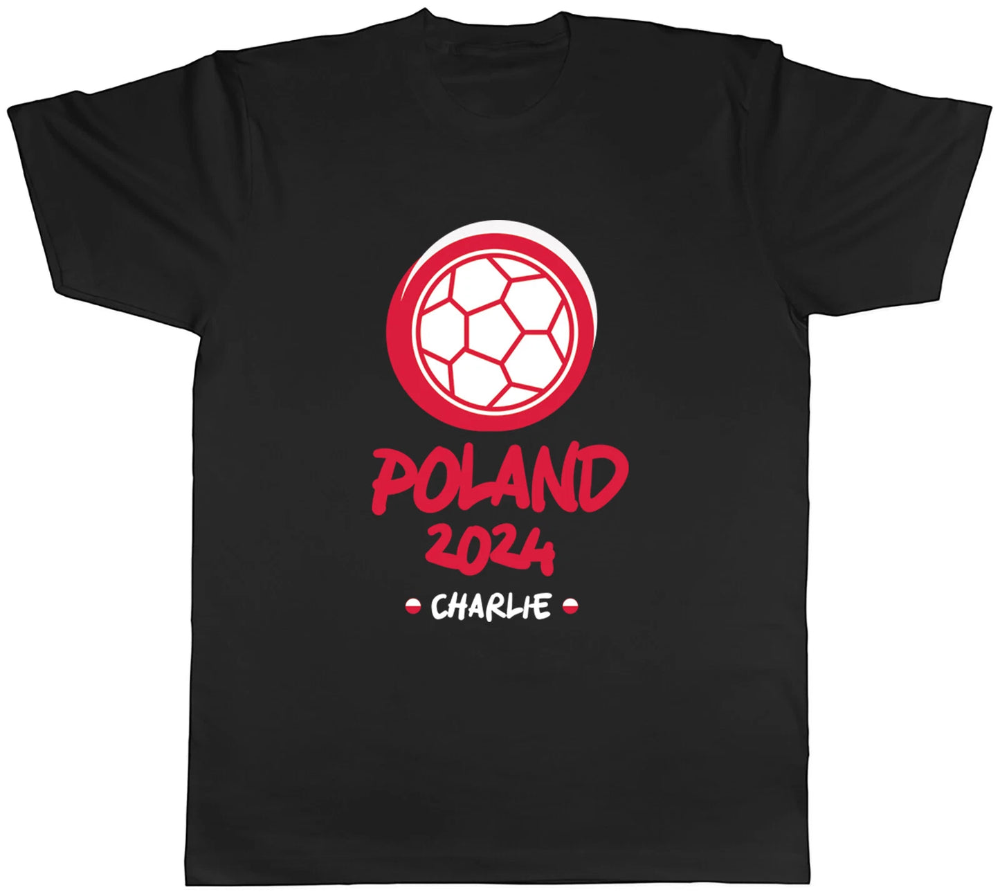 Personalised Poland 2024 Mens T-Shirt Football Soccer Supporter Fan Tee Gift