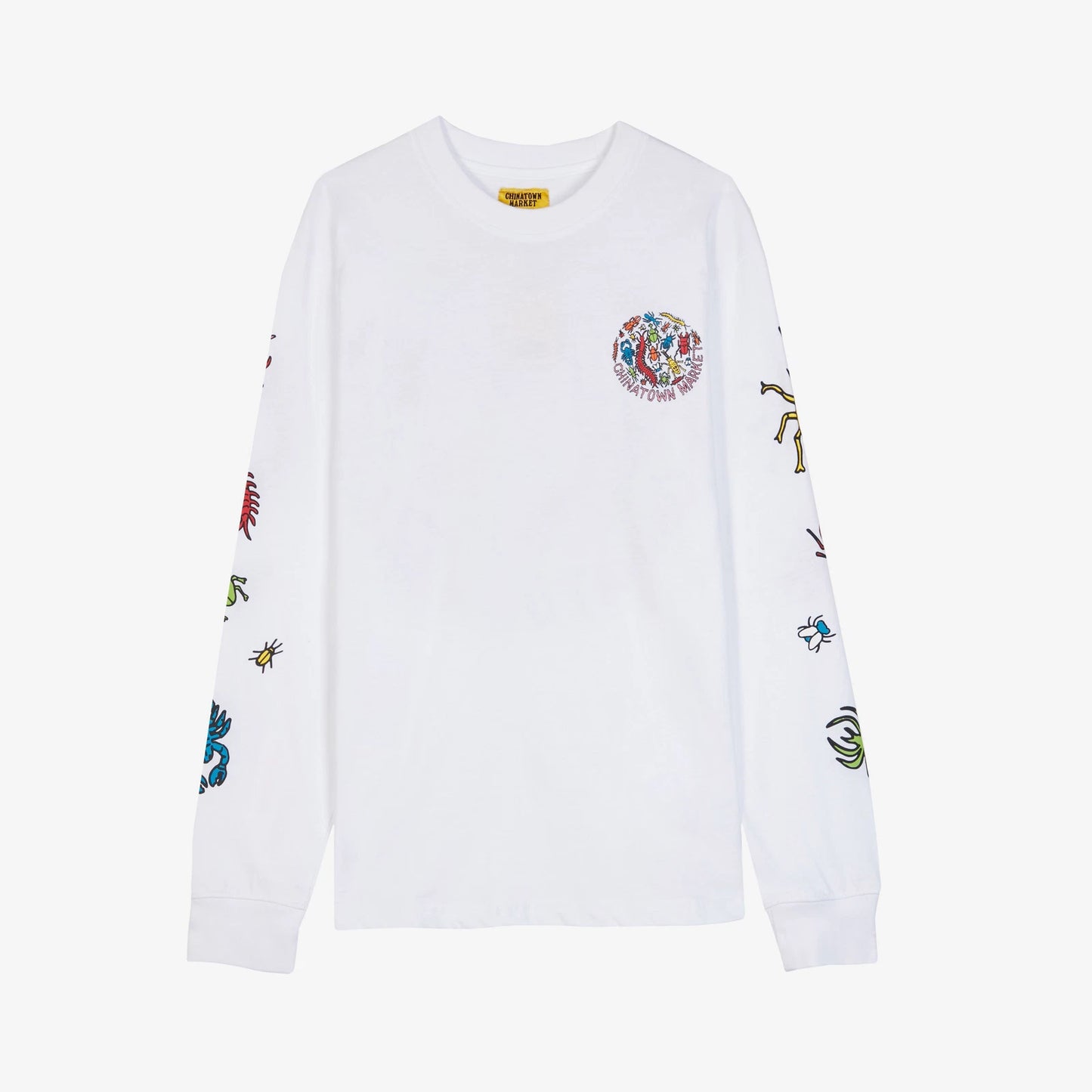 Chinatown Market Men's White Bugs Long Sleeve Shirt Rare NWT