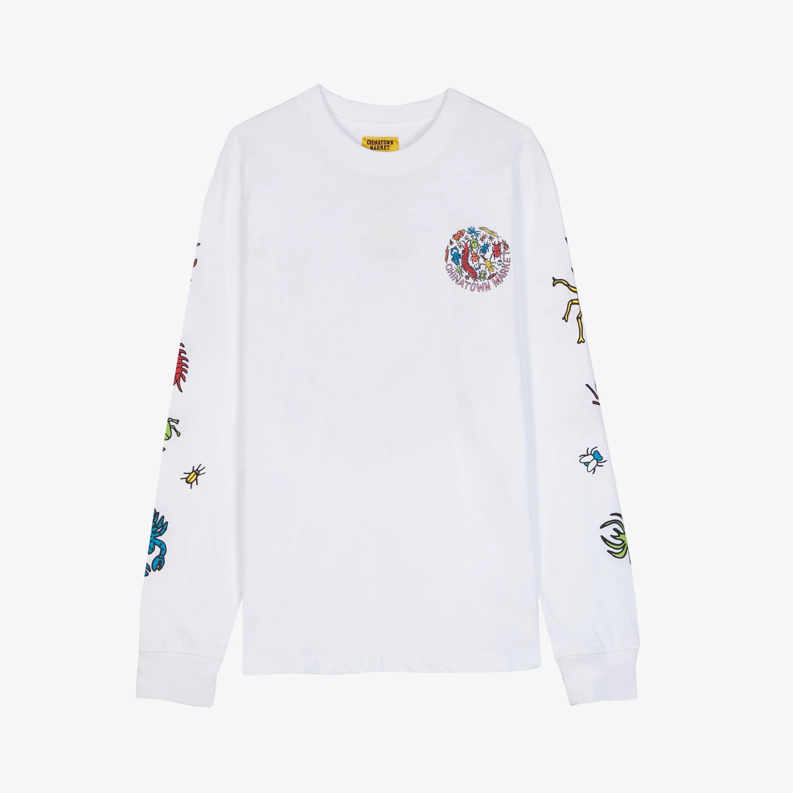 Chinatown Market Men's White Bugs Long Sleeve Shirt Rare NWT