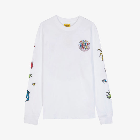 Chinatown Market Men's White Bugs Long Sleeve Shirt Rare NWT