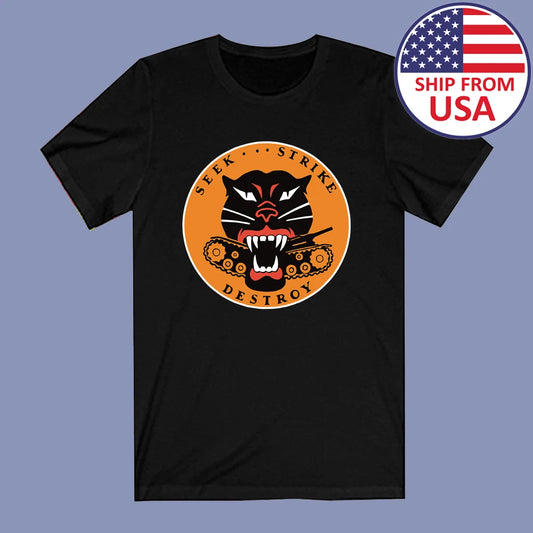 Tank Destroyer Panther Hellcat World War II Army Military Black Size S to 3XL