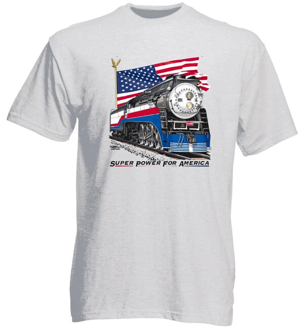 Men & Kids Tee SP 4449 Freedom Train T-Shirt Printed Ash 100% Cotton [AFT]