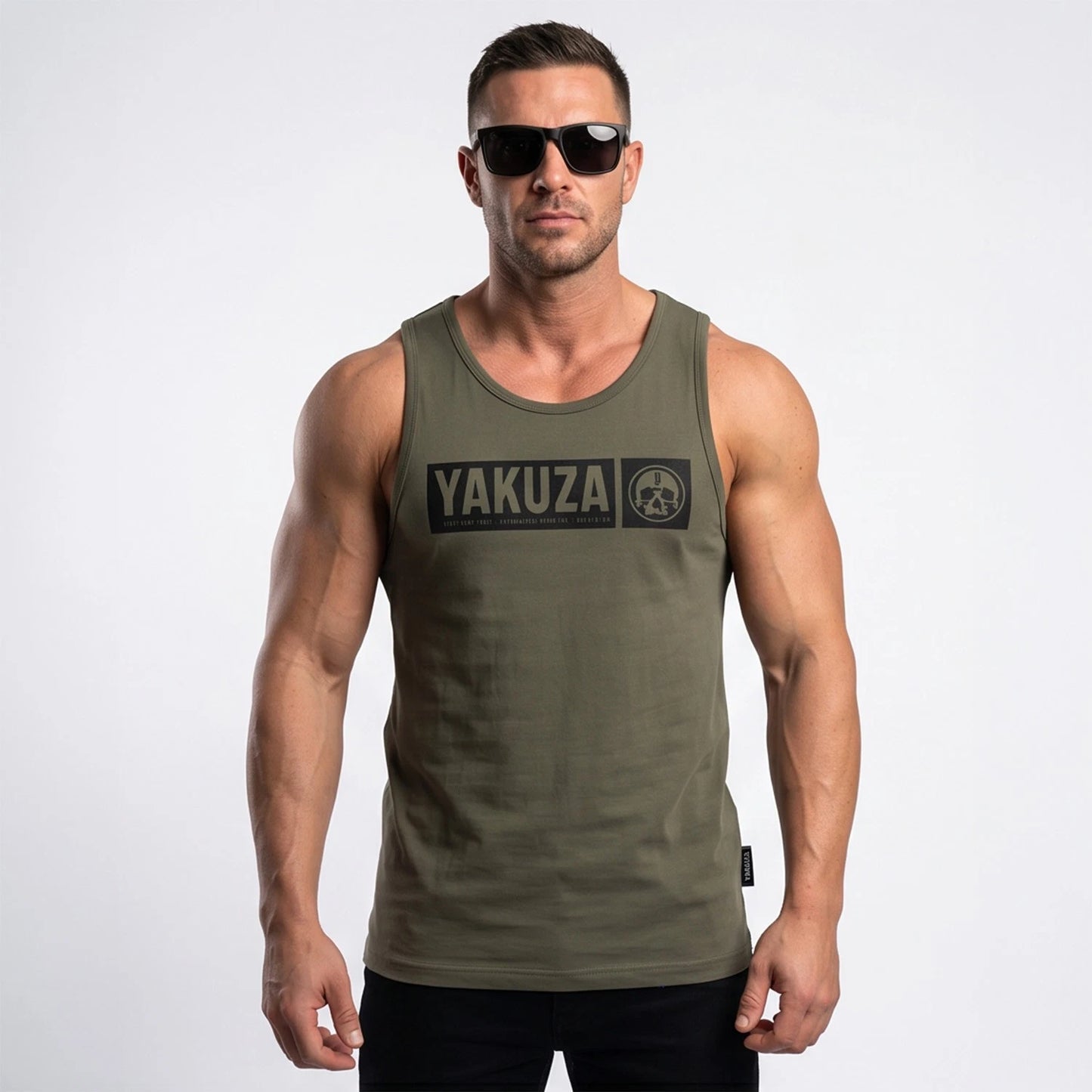 New Yakuza Men's Bleak Slim Basic Tank Top Shirt - Grape Leaf