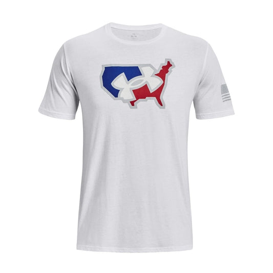 Under Armour 1379221 Men's UA Freedom Big Flag Lockup T-Shirt, White, X-Large
