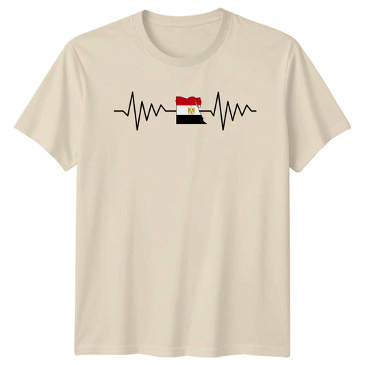 Egypt Flag Heartbeat T-Shirt Egyptian Heritage Gift For Him And Her