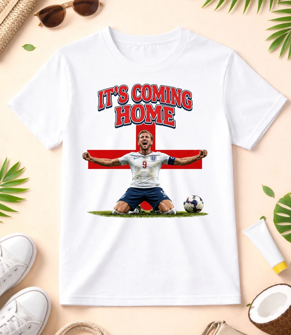It's Coming Home  England Short Sleeve White-Black Men's / Women's T Shirt YZ160