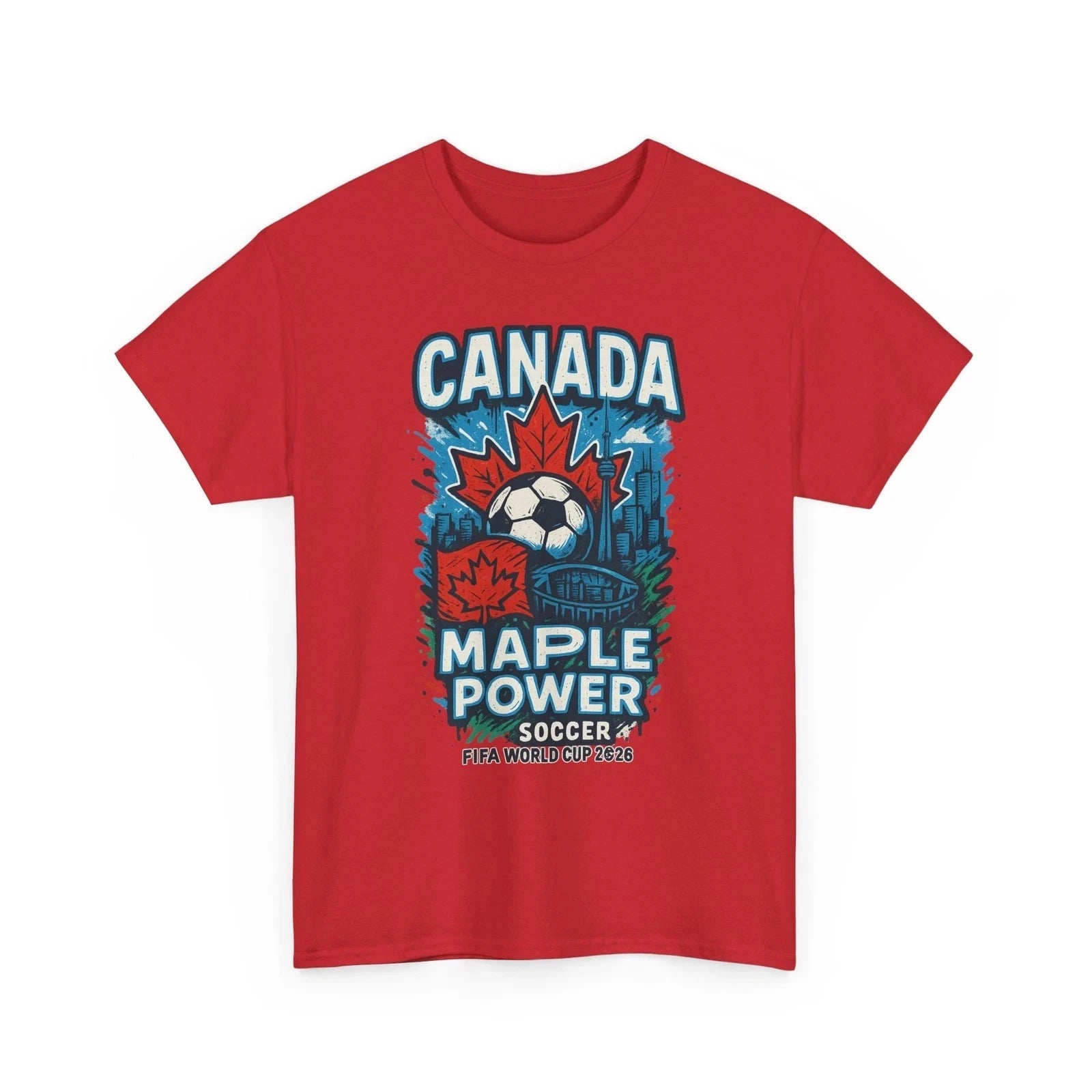 Canada Maple Power Soccer T-Shirt, World Cup 2026 Fan Tee