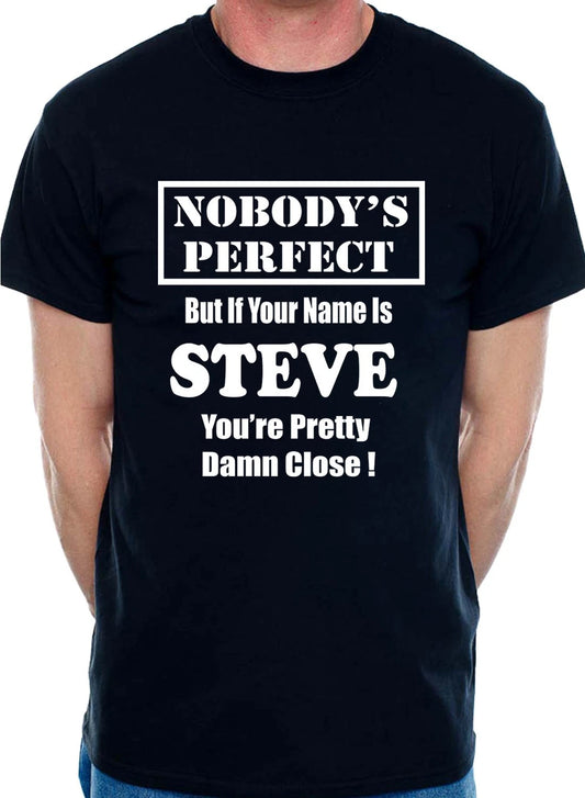 Mens Custom T Shirt First Name Steve Fathers Day Gift Present Funny
