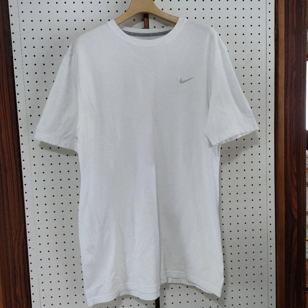 Men size L T-Shirt Nike One Point T-Shirt Logo Embroidery White T Plain Simple V
