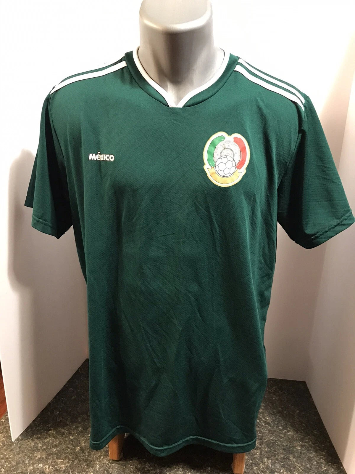 Mexico Soccer Futbol T-Shirt Adult Green Shirt Large Polyester