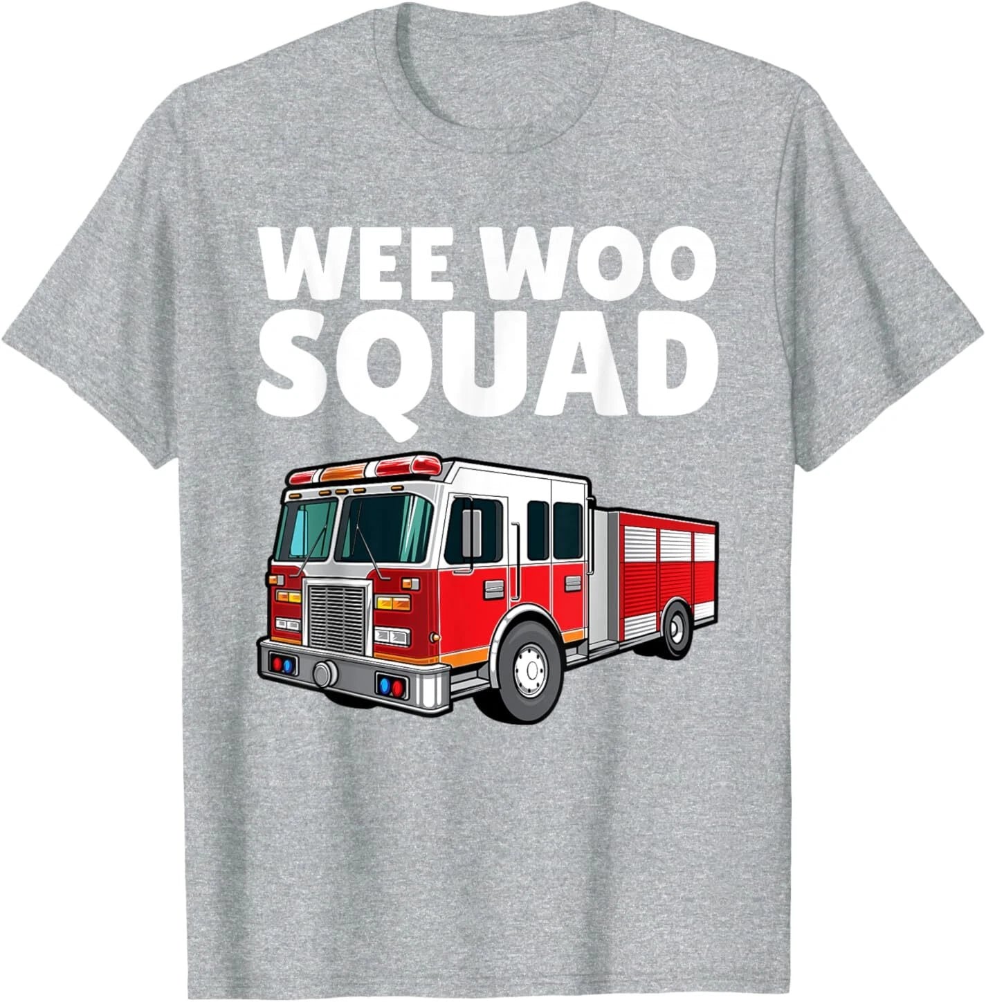 Funny Firefighter Art For Men Women Kids Fire Truck Fireman T-Shirt