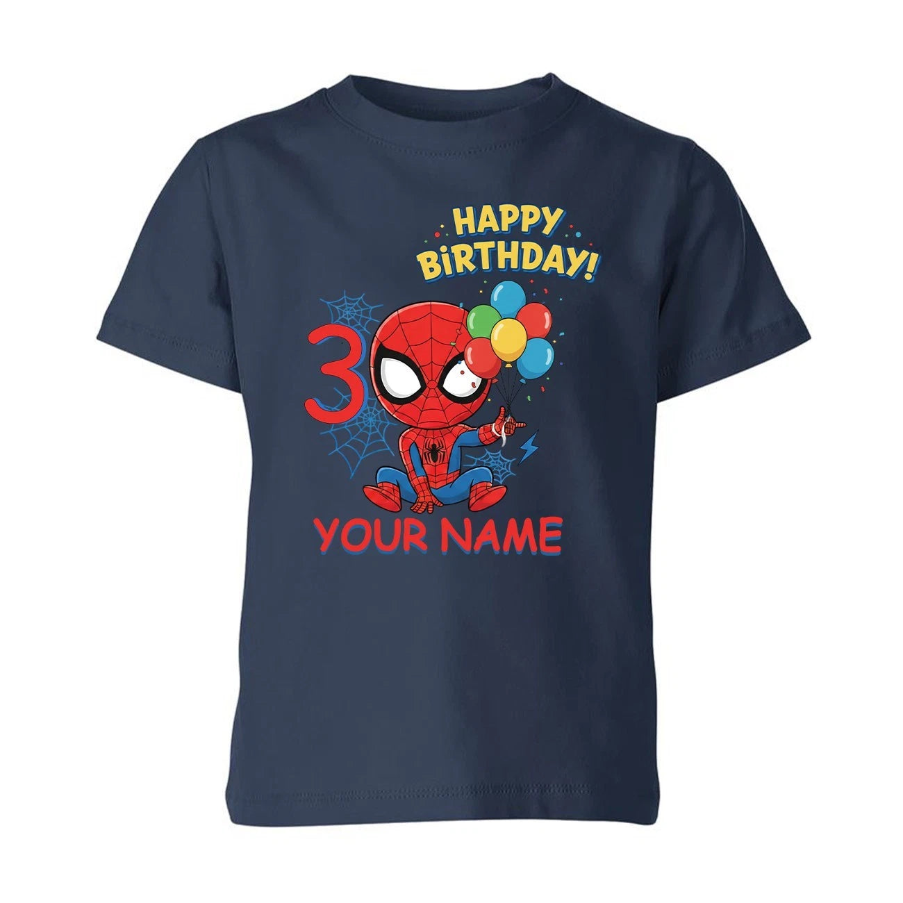 Personalised Birthday Superhero Kids T Shirt Boys Girls Custom Name Age Tee