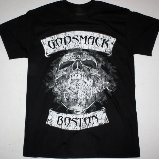 Vtg GODSMACK BOSTON Heavy Cotton Black Full Size Unisex Shirt