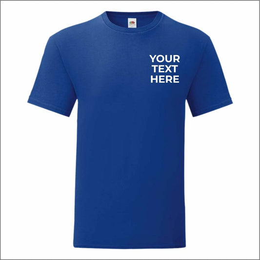 Personalised Custom Printed Fruit of the Loom Mens Iconic T-Shirt Tee Shirt TOP