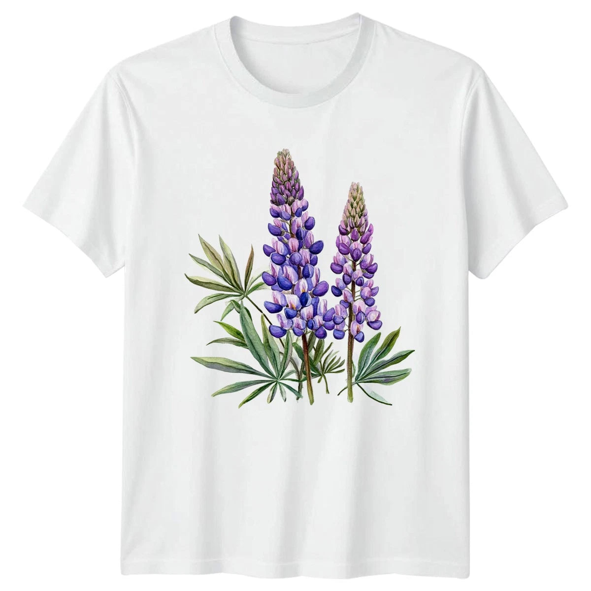 Lupine Flowers Botanical Floral Mens T-Shirt Womens Tee Graphic Unisex Top