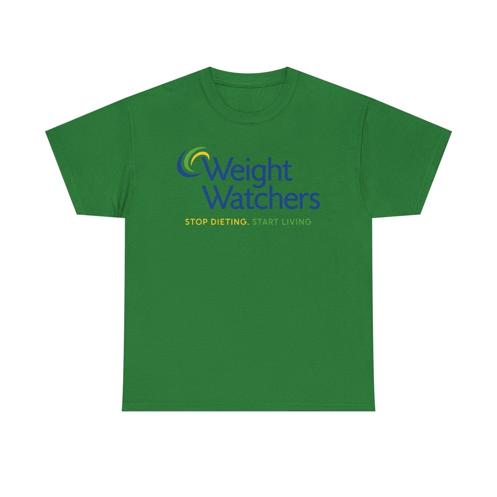 Weight Watchers Blue Green Yellow Logo Stop Dieting Start Living T-shirt