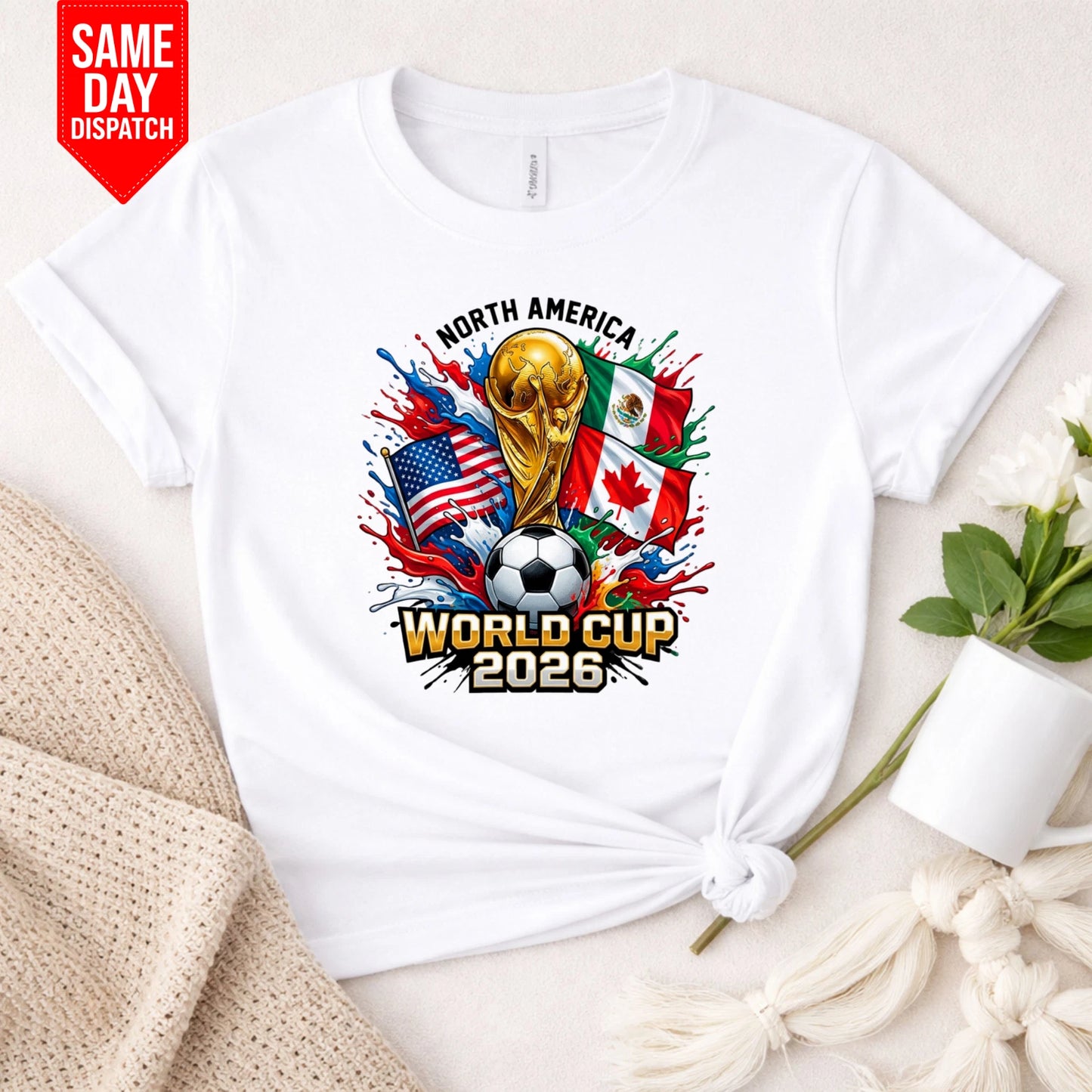 World Cup 2026 T-Shirt Printed Soccer Lover USA Football Fan Gift Sports Tee Top