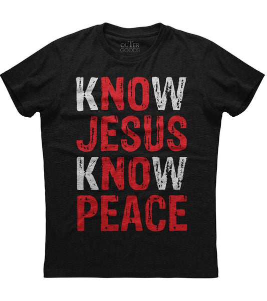 Christian Jesus Bible Verse Scripture Know Jesus Know Peace Unisex T-Shirt