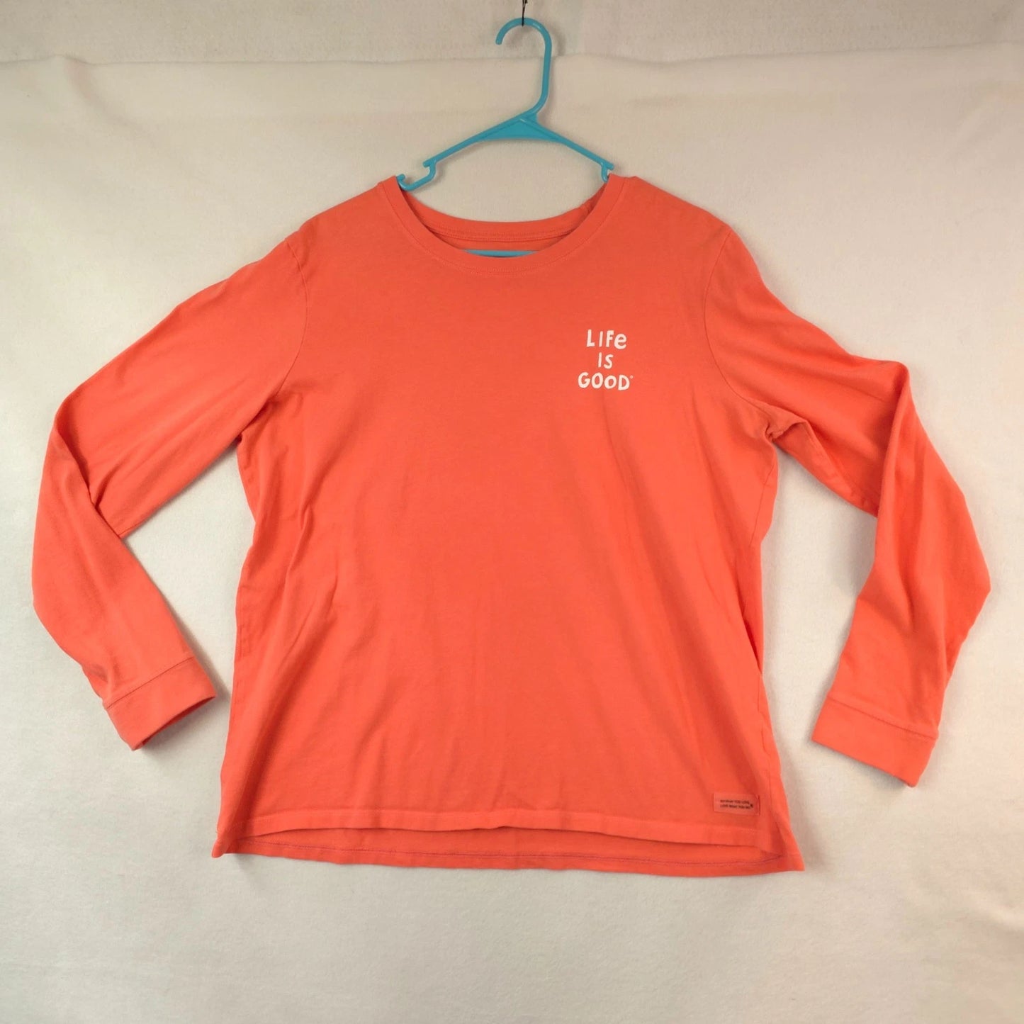 Life is Good Crusher Orange Mens Long Sleeve XL Shirt Palm Tree Keep Simple