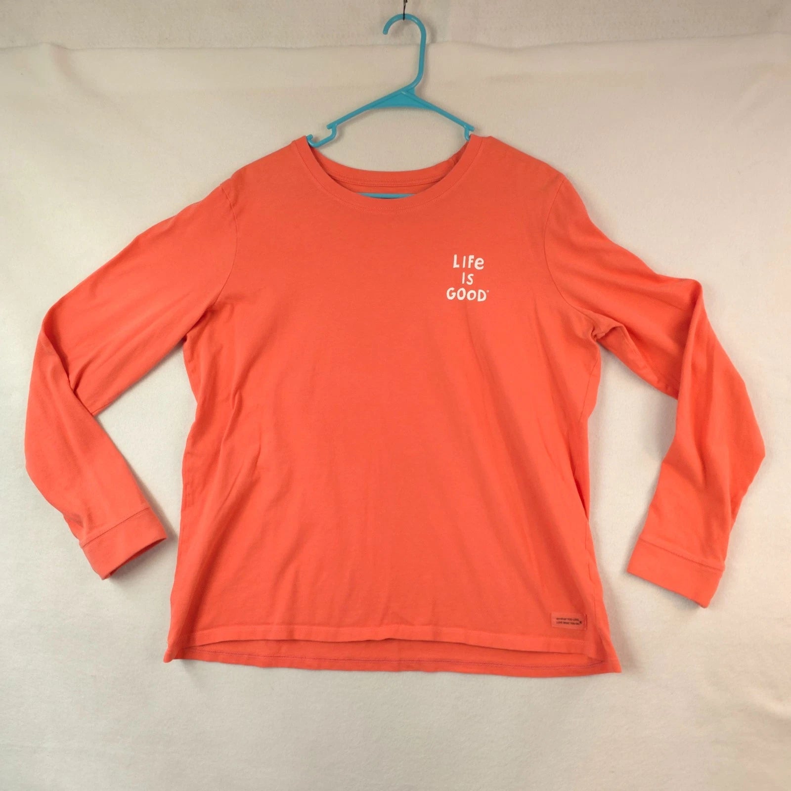 Life is Good Crusher Orange Mens Long Sleeve XL Shirt Palm Tree Keep Simple