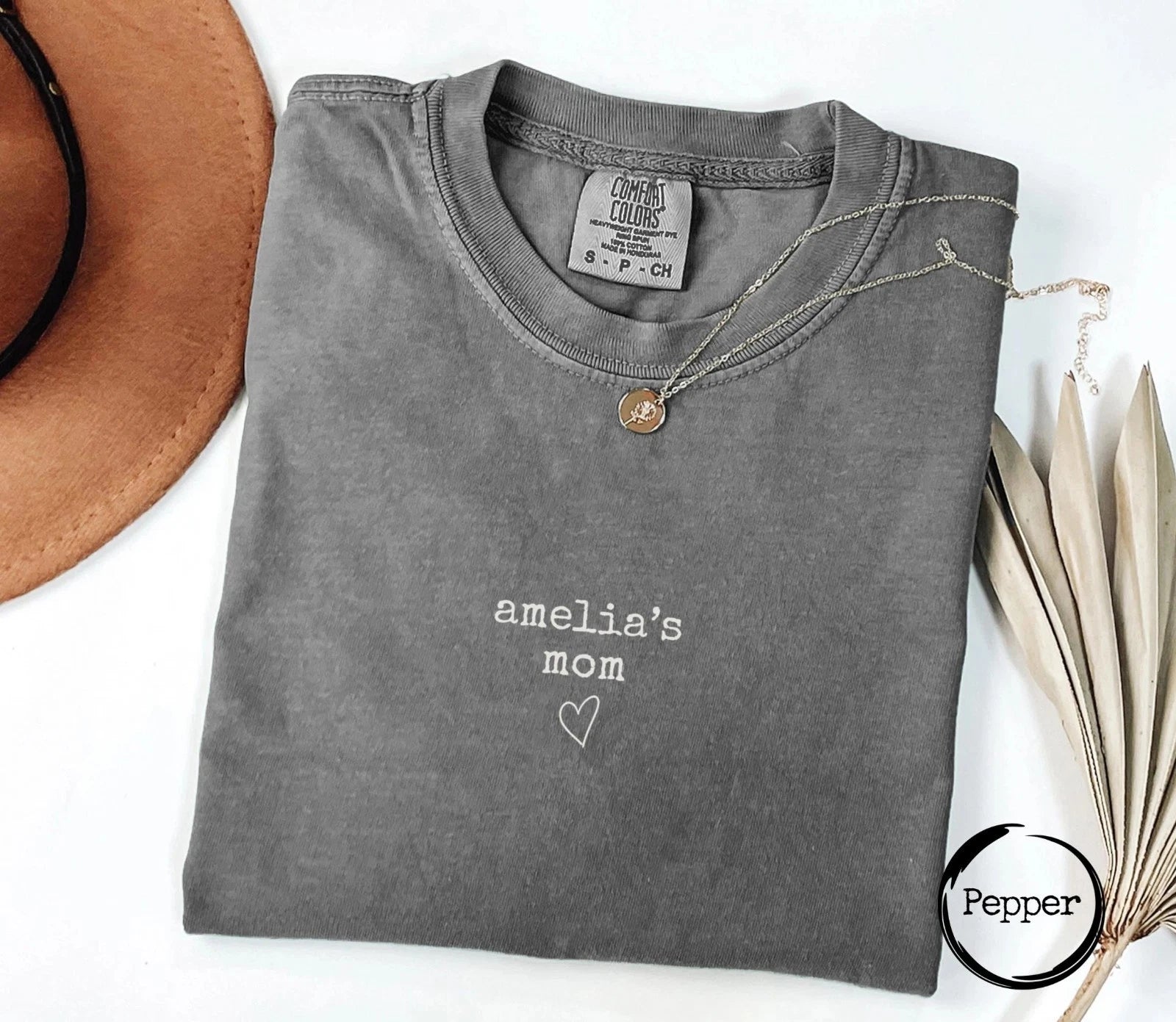 First Mothers Day Gift for Mom Shirt, Minimalist Mom Tee, Custom Kids Name Gift