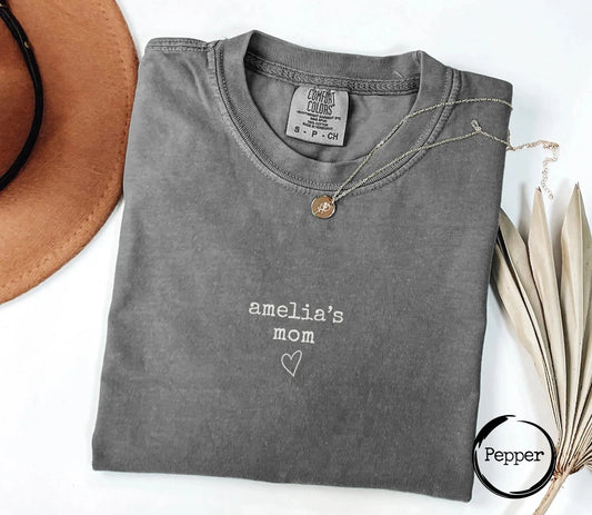 First Mothers Day Gift for Mom Shirt, Minimalist Mom Tee, Custom Kids Name Gift