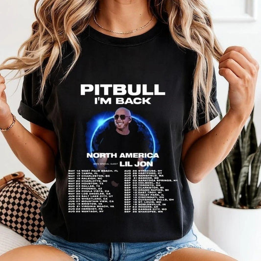 Pitbull I'm Back North America Tour 2026 T-Shirt, Vintage Pitbull Merch