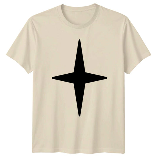 Simple Four Pointed Star Graphic T-Shirt Geometric Shape Abstract Art