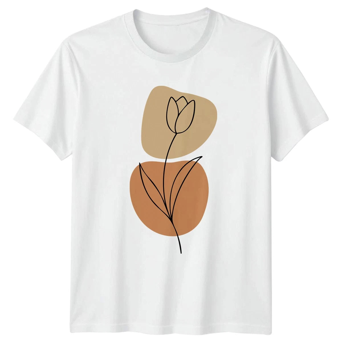 Simple Line Art Tulip Bloom T-Shirt Minimalist Art Floral Botanical Birthday
