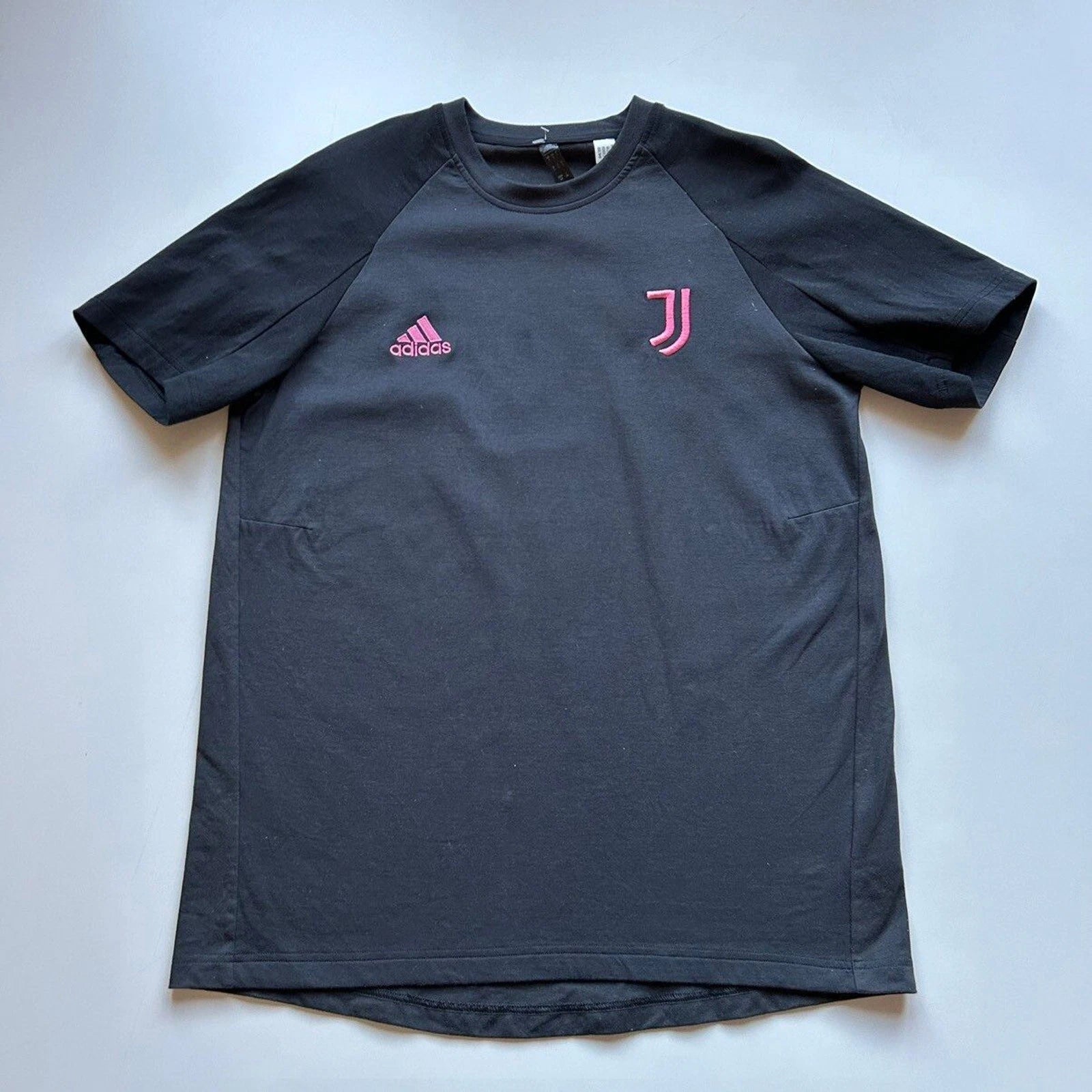 Vintage Adidas Juventus FC Soccer Kit T Shirt Men's Large Black/Pink Rare