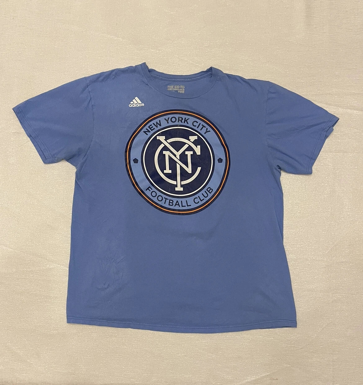 Adidas Men's NEW YORK CITY FOOTBALL CLUB Soccer T-SHIRT Blue MLS XL