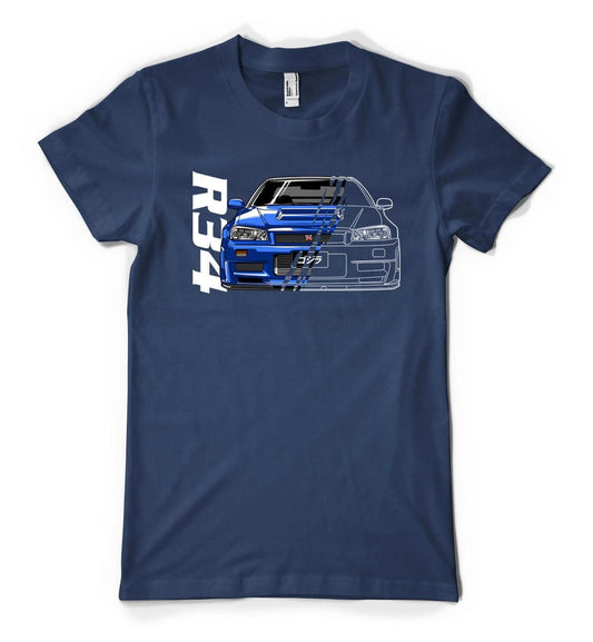 BNWT Japanese R34 Sportcar Custom Car Personalised Unisex Adult And Kids T Shirt