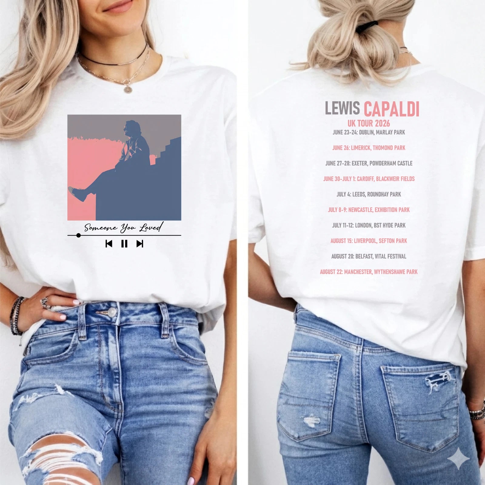Lewis Capaldi Tour Dates T-Shirt, Pop Star Fan Merch Shirt, Music Lover Gift